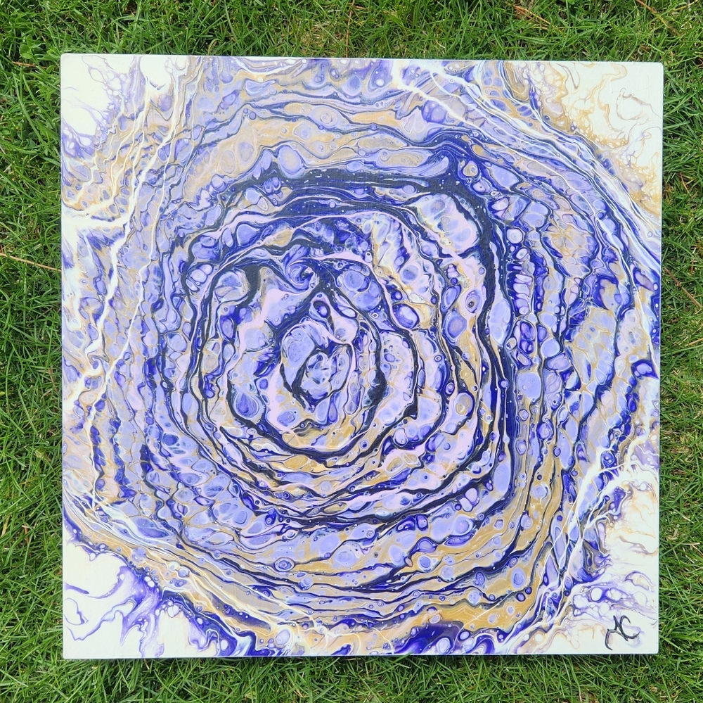 'Mysterious' Handcrafted Acrylic Paint Pour